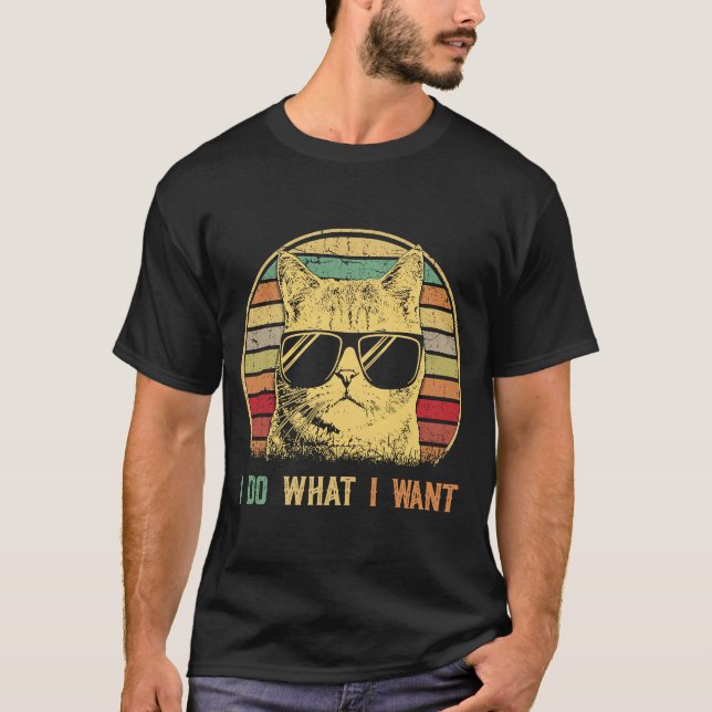 Camiseta Gato Bonito Eu Faço O Que Eu Quero Gato De Ca (Frente)