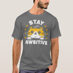 Camiseta Gato Bonito Fica Feliz Gato Feliz Gato Pata-Pata