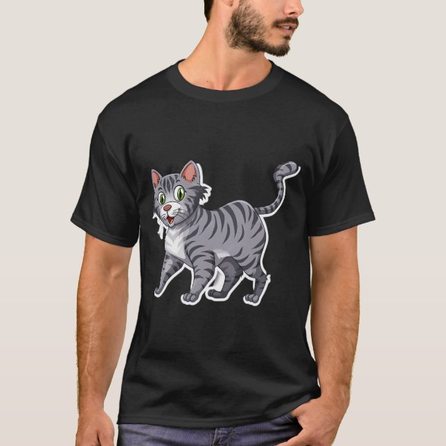 Camiseta Gato Bonito, Gato Adorável, Gato de Tater, (Frente)