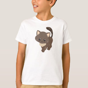 Camiseta Gato Bonito, Gato Marrom, Gato Pequeno, Gatinho, G