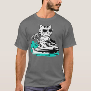 Camiseta Gato Bonito Jato Esquiando Engraçado Presente no V