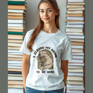 Camiseta Gato bonito lendo um livro, lendo engraçado dizend