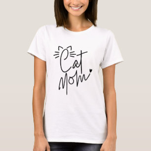 Camiseta Gato Bonito Mãe