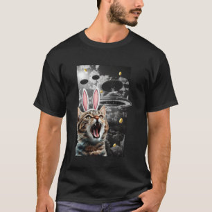 Camiseta Gato Bonito Memória da Páscoa Coelho Alienígena OV
