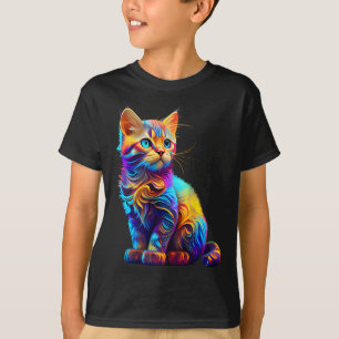 Camiseta Gato Bonito Para Adoção De Gatinhos De Arte Colori
