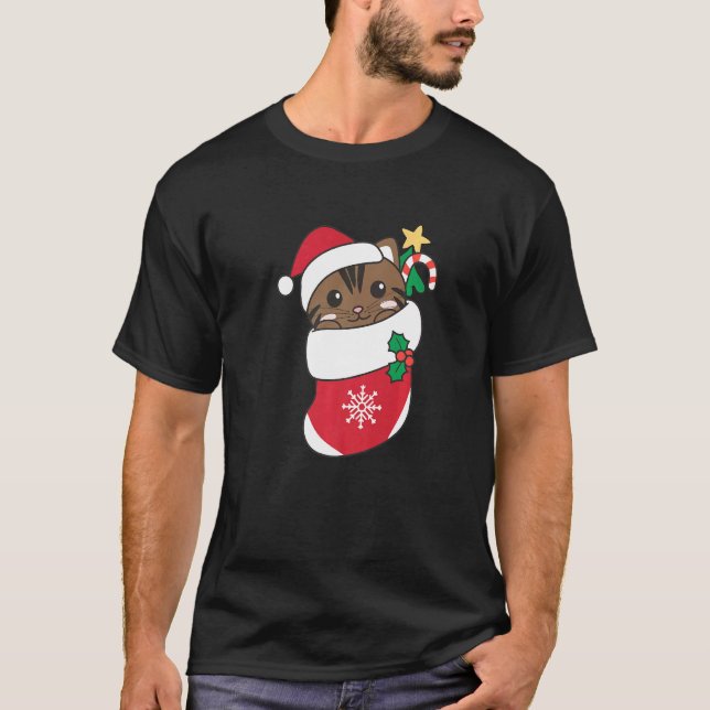 Camiseta Gato Bonito Para Gato De Natal 10 (Frente)