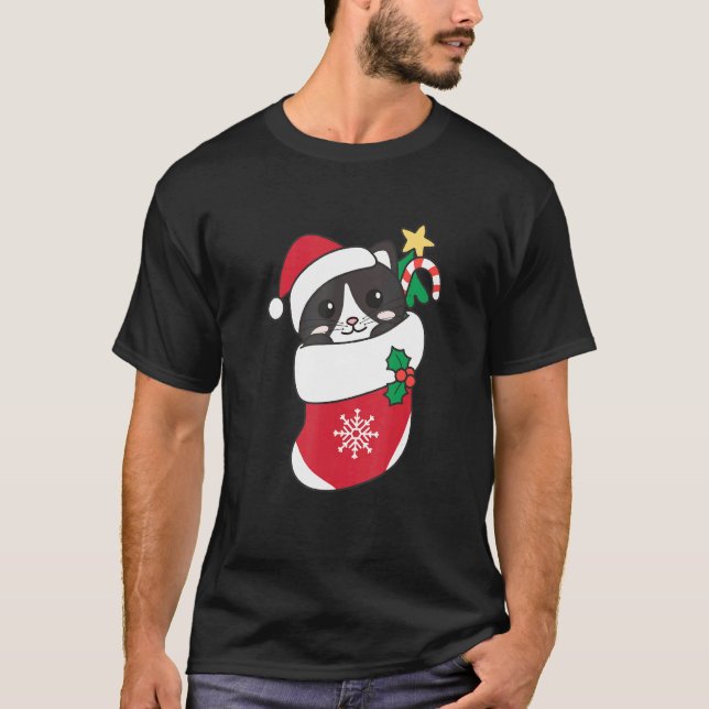 Camiseta Gato Bonito Para Gato De Natal 4 (Frente)