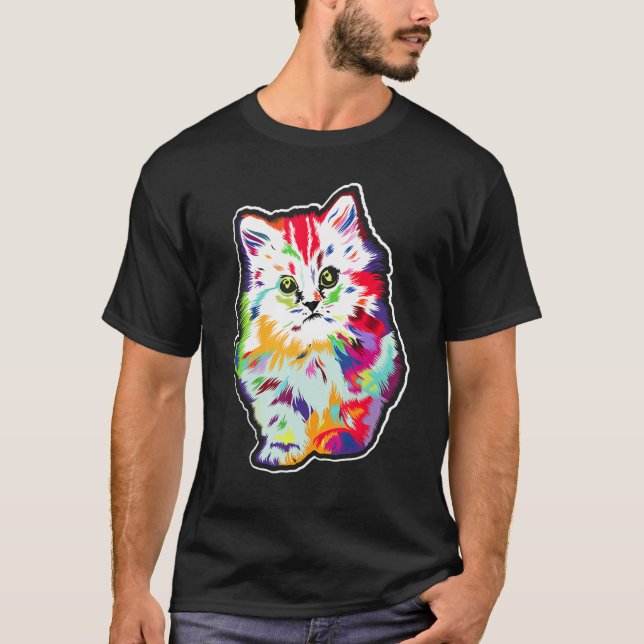 Camiseta Gato Bonito Para Raparigas Meninas Crianças Gatinh (Frente)