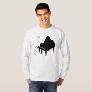 Camiseta Gato bonito que joga a arte engraçada do músico do