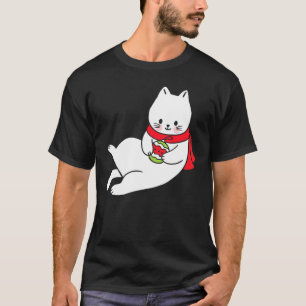 Camiseta Gato Bonito Segurando Bolas De Natal Gatos De Nata