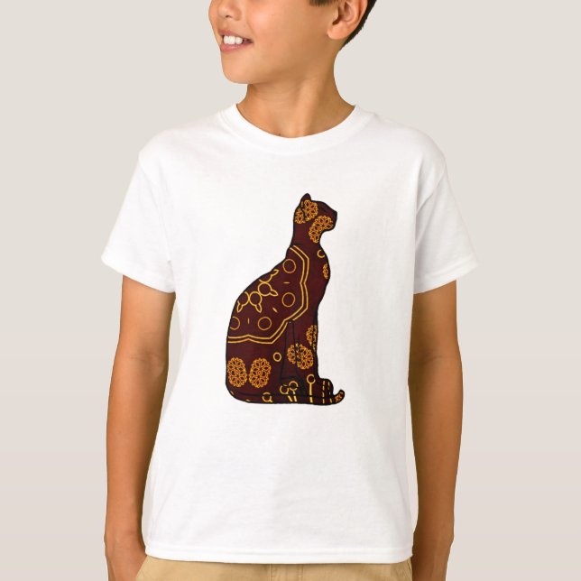 Camiseta Gato bonito sentado olhando para cima (Frente)