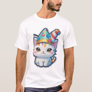 Camiseta Gato bonito tem festa de Ano Novo