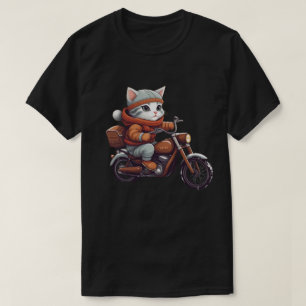 Camiseta gato bonito vestindo roupas de inverno dirigindo m