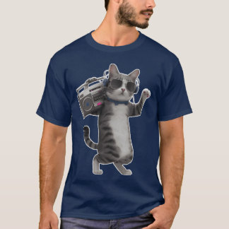 Camiseta gato boom bo menino dançante