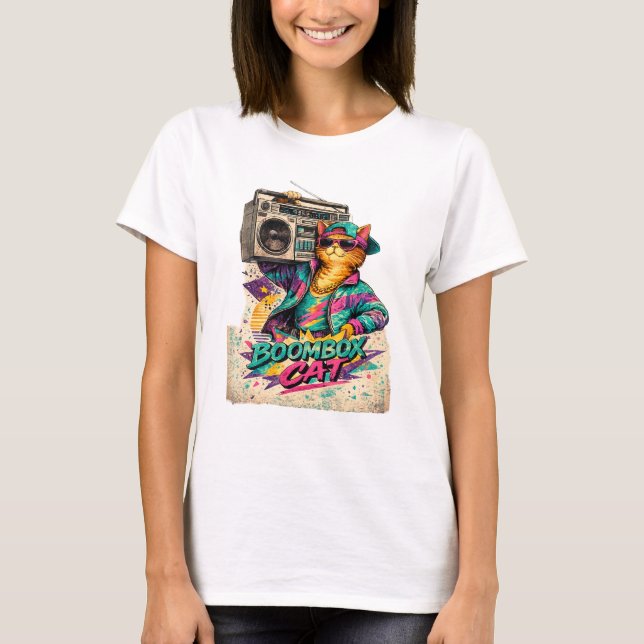 CAMISETA GATO BOOMBOX (Frente)