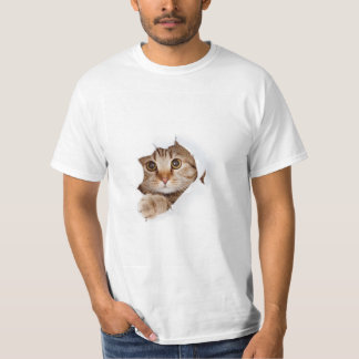 Camiseta Gato Branca Grátis Engraçado