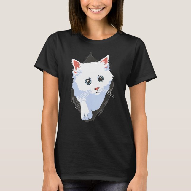Camiseta Gato Branco (Frente)