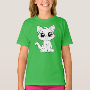 Camiseta Gato Branco Bonito Adorável