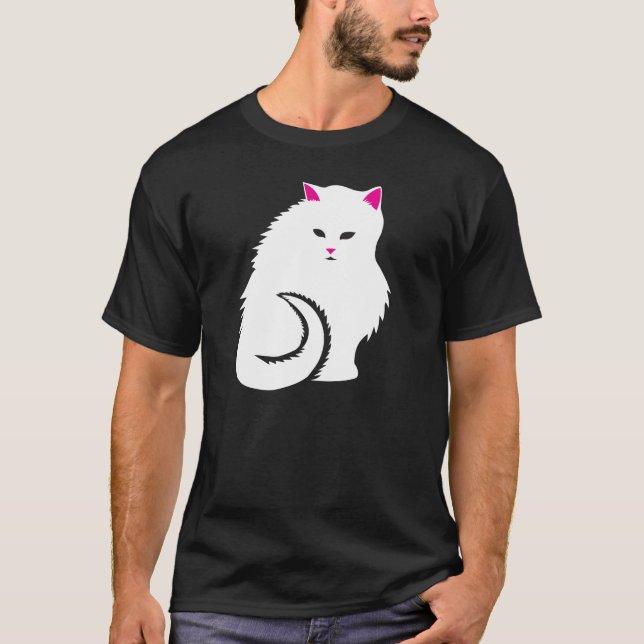 Camiseta Gato branco bonito do gatinho (Frente)