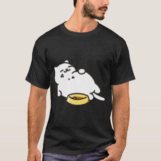 Camiseta Gato Branco Cheio de Comida