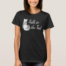 Camiseta Gato Branco Cinza Abstrato Fale com o Rab