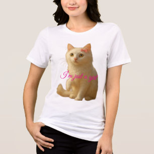 Camiseta Gato Branco Coquette 'Eu Sou Só uma Garot