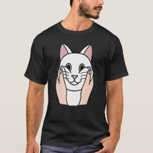 Camiseta Gato Branco de Bochechas Gorduchas Animal de Estim
