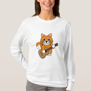 Camiseta Gato Branco De Cor Laranja Cura A Tocar Cartografi