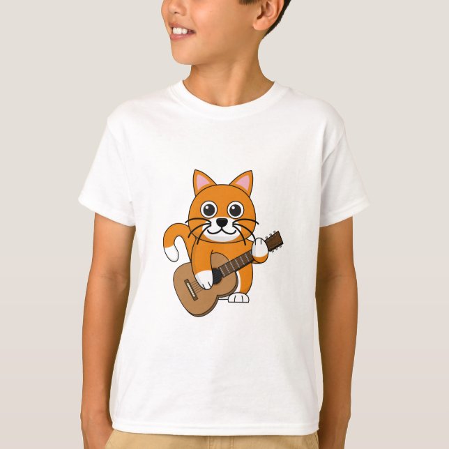 Camiseta Gato Branco De Cor Laranja Cura A Tocar Cartografi (Frente)