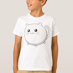 Camiseta Gato branco do gatinho do kawaii bonito