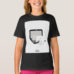 Camiseta Gato Branco Dormindo Em Laptop Meninas Negras