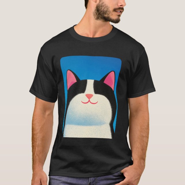 Camiseta Gato Branco e Preto (Frente)