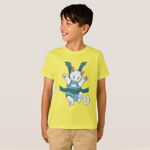 Camiseta Gato branco em marsupio