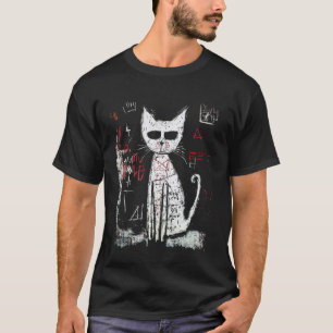 Camiseta Gato Branco Estilo Pop Art Grafite 90