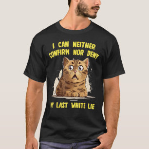Camiseta Gato branco mentiroso engraçado com expressões fac