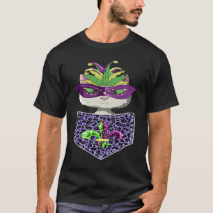 Camiseta Gato Branco no Leopardo de Bolso Gato Retro Mard