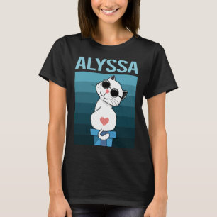 Camiseta Gato Branco - Nome Alyssa