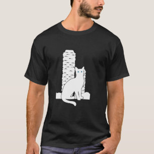 Camiseta Gato Branco Viagem Silhueta Bosco Verticale Itália