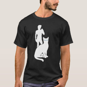 Camiseta Gato Branco Viagem Silhueta David por Michaelangel