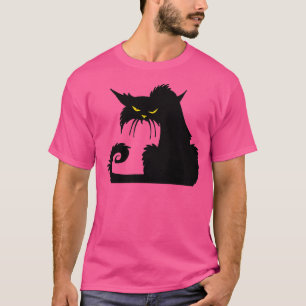 Camiseta Gato Bravo Com Olhos Amarelos