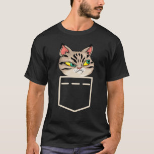 Camiseta Gato Bravo Engraçado No Gráfico Do Bolso