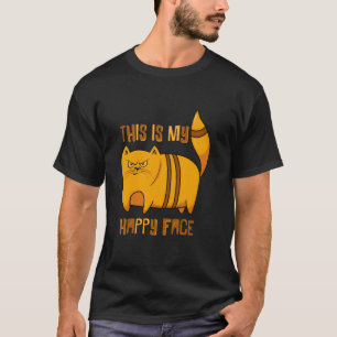 Camiseta Gato Bravo Esta É Minha Cara Feliz