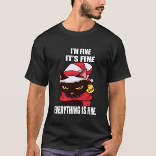 Camiseta Gato Bravo Estou Bem Tudo Bem Tudo Está Bem Ch