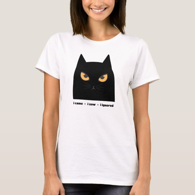 Camiseta Gato Bravo Eu Vim Eu Vi Eu Ignorei Fofo (Frente)