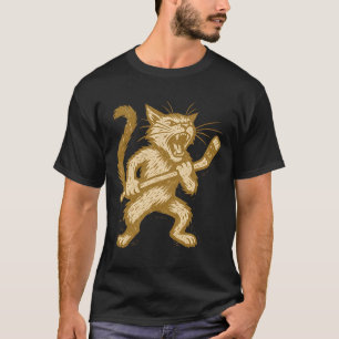 Camiseta Gato Bravo Hóquei Retro Gelo Byttle Desenho de Esp