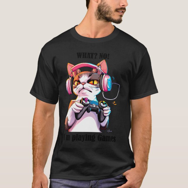Camiseta Gato Brincando (Frente)