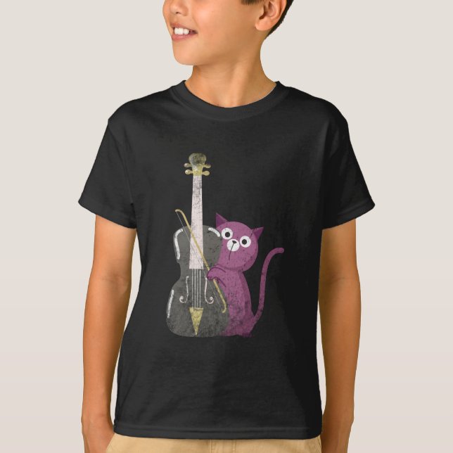 Camiseta gato brincando de baixo duplo (Frente)