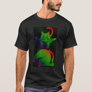 Camiseta Gato Brincando Movimentos Acrobáticos Gato Legal M