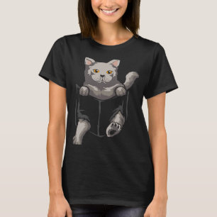 Camiseta Gato Britânico De Cabra Curta Senta-Se No Saco I C