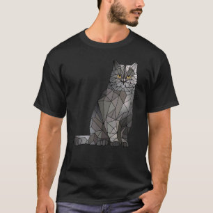 Camiseta Gato British Shorthair Polígono Geométrico Kitten